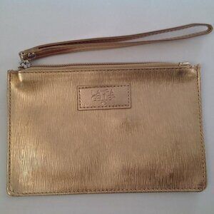 Laura Geller Gold Wristlet - Make Up Cosmetics Bag / Brand New